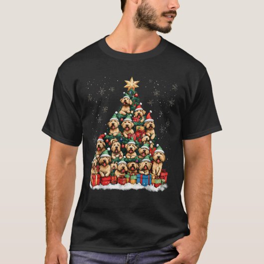 Soft Coated Wheaten Terrier Christmas Tree Dog San Tシャツ (正面)