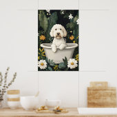Soft Coated Wheaten Terrier In Bathtub Poster ポスター (キッチン)