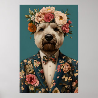 Soft Coated Wheaten Terrier In Suit Poster ポスター