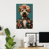 Soft Coated Wheaten Terrier In Suit Poster ポスター (ホームオフィス)