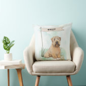 Soft Coated Wheaten Terrier Watercolor Personalize クッション (椅子)