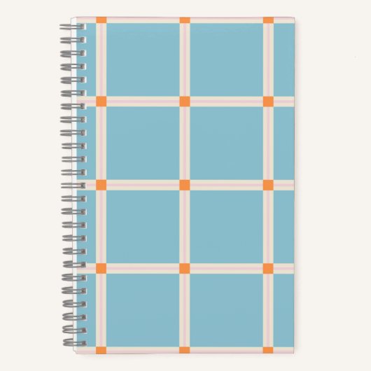 Soft Color Grid Pattern with Warm Accent Minimal ノートブック (正面)