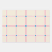 Soft Color Grid Pattern with Warm Accent Minimal ラッピングペーパーシート (正面3)