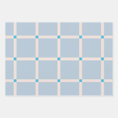 Soft Color Grid Pattern with Warm Accent Minimal ラッピングペーパーシート (正面2)