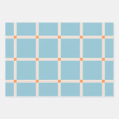 Soft Color Grid Pattern with Warm Accent Minimal ラッピングペーパーシート (正面)