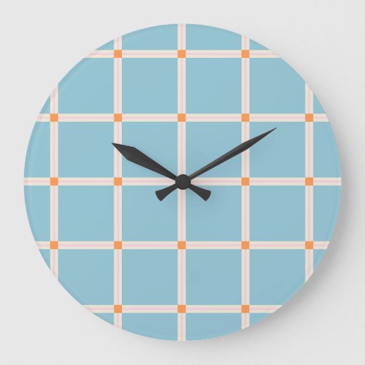 Soft Color Grid Pattern with Warm Accent Minimal ラージ壁時計 (正面)