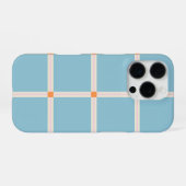 Soft Color Grid Pattern with Warm Accent Minimal iPhoneケース (裏面横)