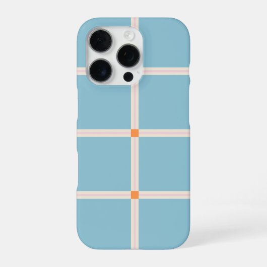 Soft Color Grid Pattern with Warm Accent Minimal iPhoneケース (裏面)