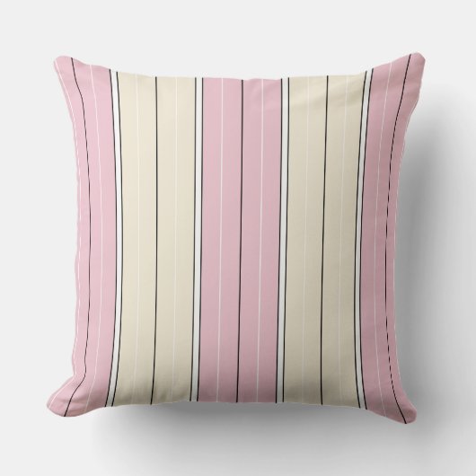 Soft Color Vertical Stripe Pattern Design クッション (正面)