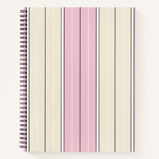Soft Color Vertical Stripe Pattern Design ノートブック (正面)