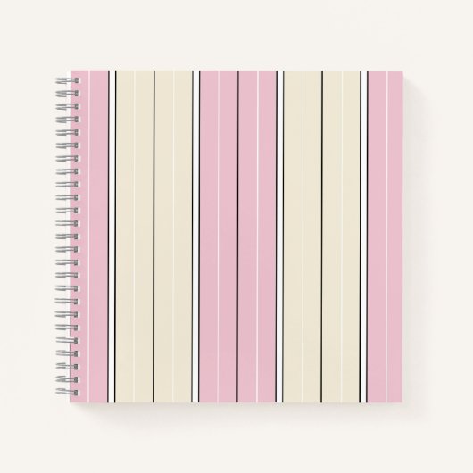 Soft Color Vertical Stripe Pattern Design ノートブック (正面)