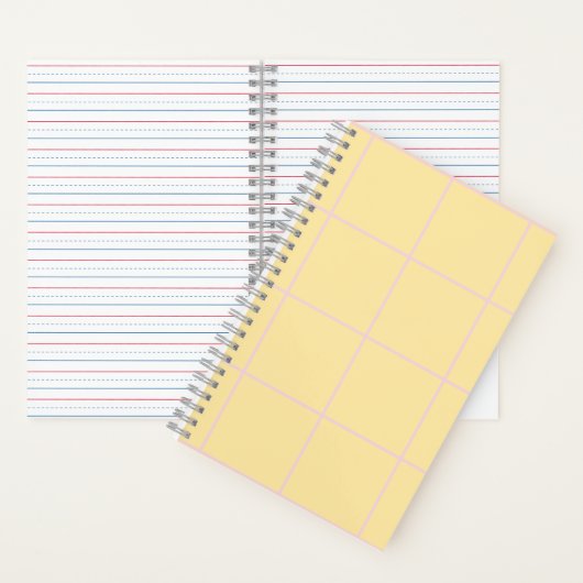 Soft Color Vertical Stripe Pattern Design ノートブック (内側)