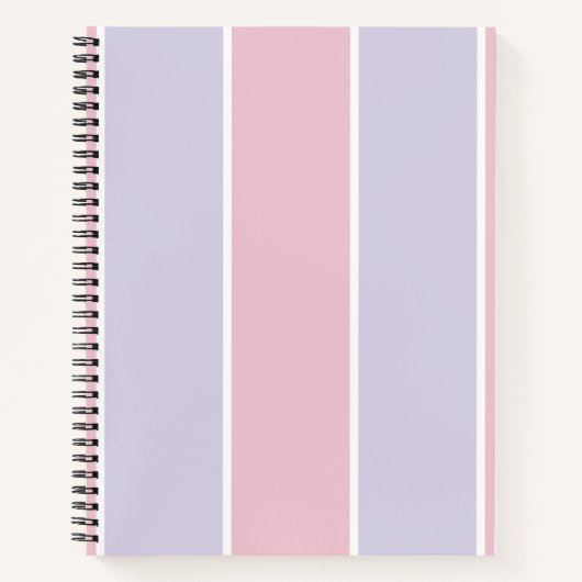 Soft Color Vertical Stripe Pattern Design ノートブック (正面)