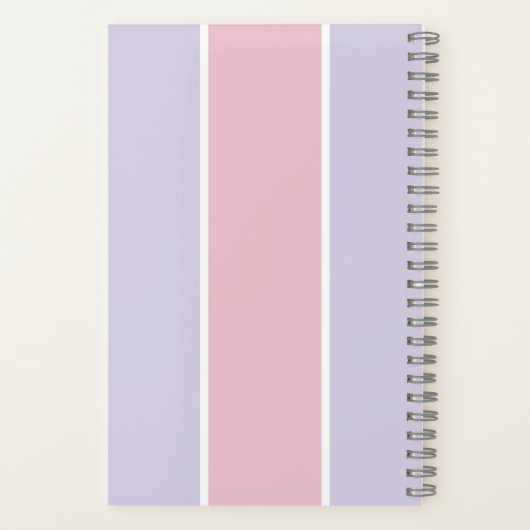 Soft Color Vertical Stripe Pattern Design ノートブック (裏面)