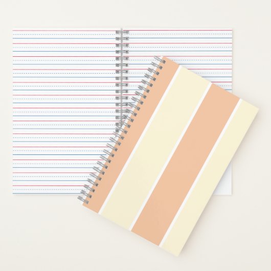 Soft Color Vertical Stripe Pattern Design ノートブック (内側)