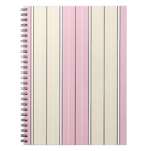 Soft Color Vertical Stripe Pattern Design ノートブック (正面)