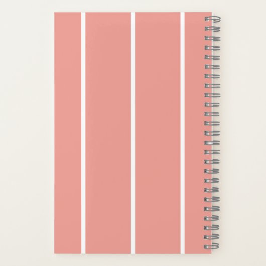 Soft Color Vertical Stripe Pattern Design ノートブック (裏面)