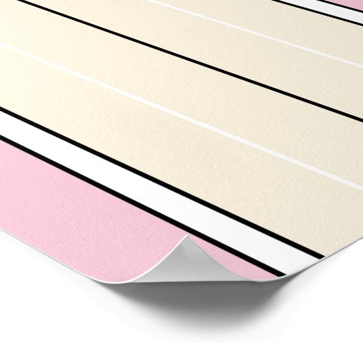 Soft Color Vertical Stripe Pattern Design ポスター (角)