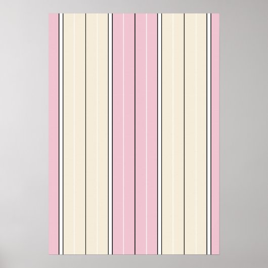 Soft Color Vertical Stripe Pattern Design ポスター (正面)