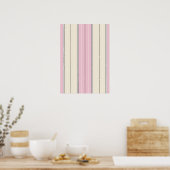Soft Color Vertical Stripe Pattern Design ポスター (キッチン)