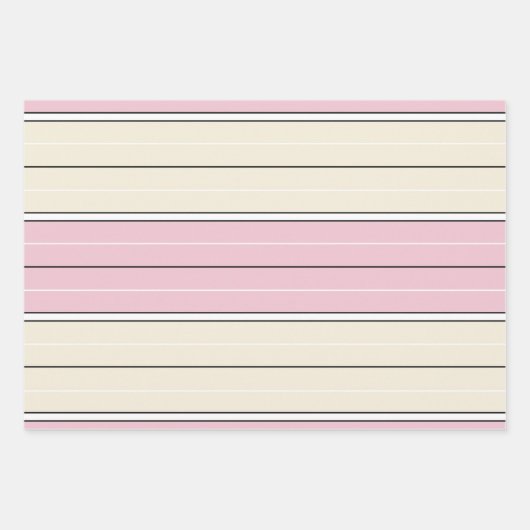Soft Color Vertical Stripe Pattern Design ラッピングペーパーシート (正面)