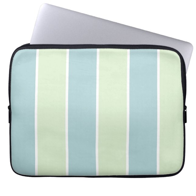 Soft Color Vertical Stripe Pattern Design ラップトップスリーブ (正面)