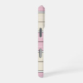 Soft Color Vertical Stripe Pattern Design iPhoneケース (右側面)