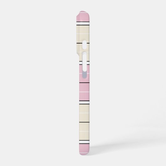 Soft Color Vertical Stripe Pattern Design iPhoneケース (左側面)