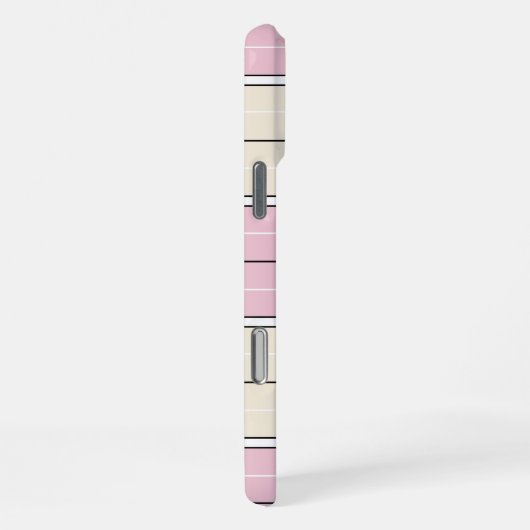 Soft Color Vertical Stripe Pattern Design iPhoneケース (右側面)