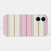 Soft Color Vertical Stripe Pattern Design iPhone 16ケース (裏面横)