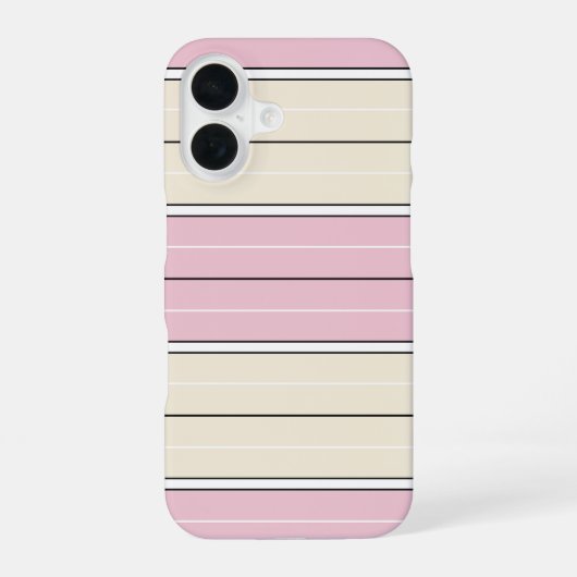 Soft Color Vertical Stripe Pattern Design iPhone 16ケース (裏面)