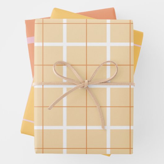 Soft Color Vertical Stripe Pattern Point Design ラッピングペーパーシート (インサイチュ)