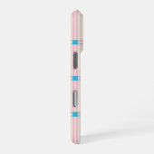Soft Color Vertical Stripe Pattern Point Design iPhoneケース (右側面)