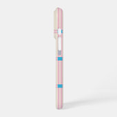 Soft Color Vertical Stripe Pattern Point Design iPhoneケース (左側面)