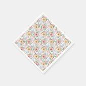 Soft Colored Flower Pattern Napkins スタンダードカクテルナプキン (角)