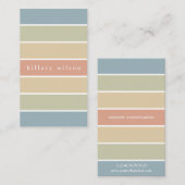 Soft colours palette stripes geometric retro 名刺 (正面/裏面)