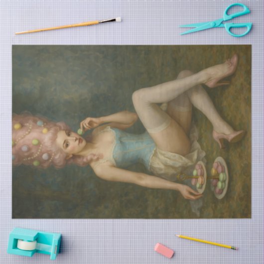 Soft Confection Muse – Macaron Rococo Decoupage 薄葉紙 (クラフト)