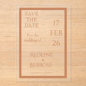 Soft Copper Elegant Modern Wedding アクリル招待状 (正面)