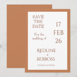 Soft Copper Elegant Modern Wedding セーブザデート