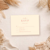 Soft Coral Modern Minimalist Wedding RSVP Card