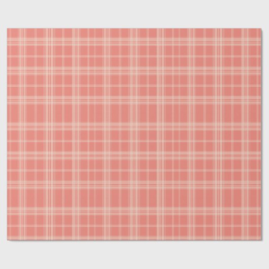 Soft Coral Plaid ラッピングペーパー (フラット)