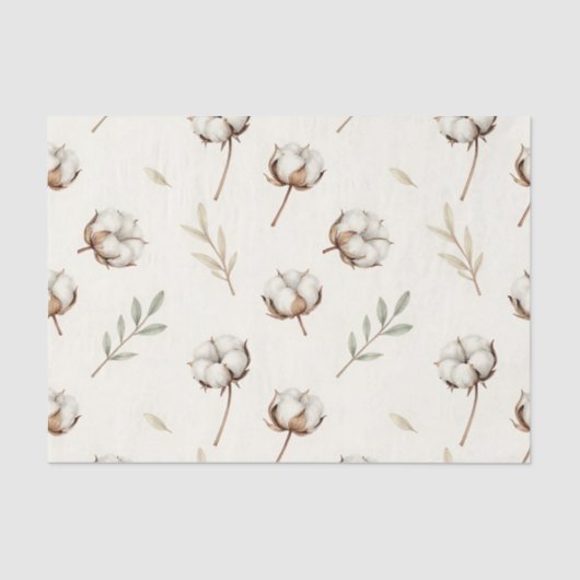 Soft Cotton Blossom Botanical Pattern 薄葉紙 (正面)
