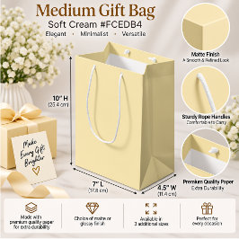 Soft Cream Elegant Minimalist Gift Packaging ミディアムペーパーバッグ