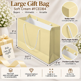 Soft Cream Elegant Minimalist Gift Packaging ラージペーパーバッグ