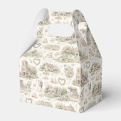 Soft Cream English Village Wedding Watercolor フェイバーボックス (裏面サイド)