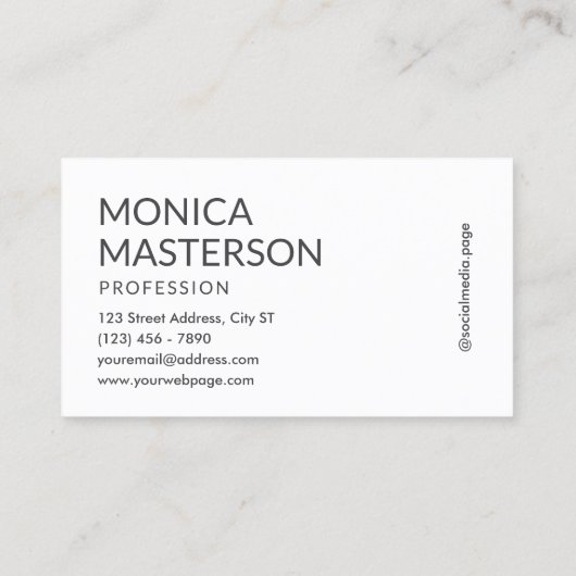 Soft cream tan minimalist monogram 名刺 (裏面)