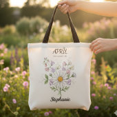 Soft Daisy Birth Flower – Personalized April Gift トートバッグ