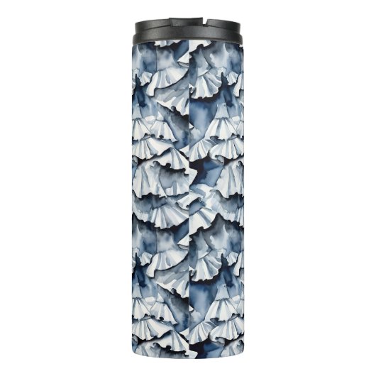 Soft Denim Blue Watercolor Ruffles タンブラー (裏面)