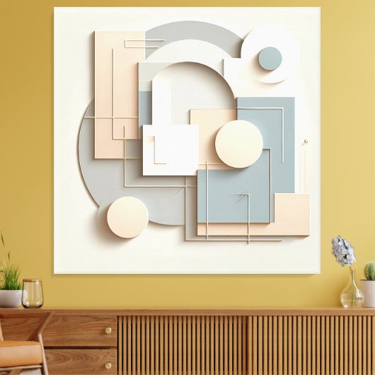 Soft Dimensional Arcs キャンバスプリント (インサイチュ (リビング))