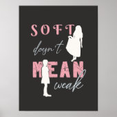 Soft Doesn’t Mean Weak Dark Minimalist ポスター (正面)